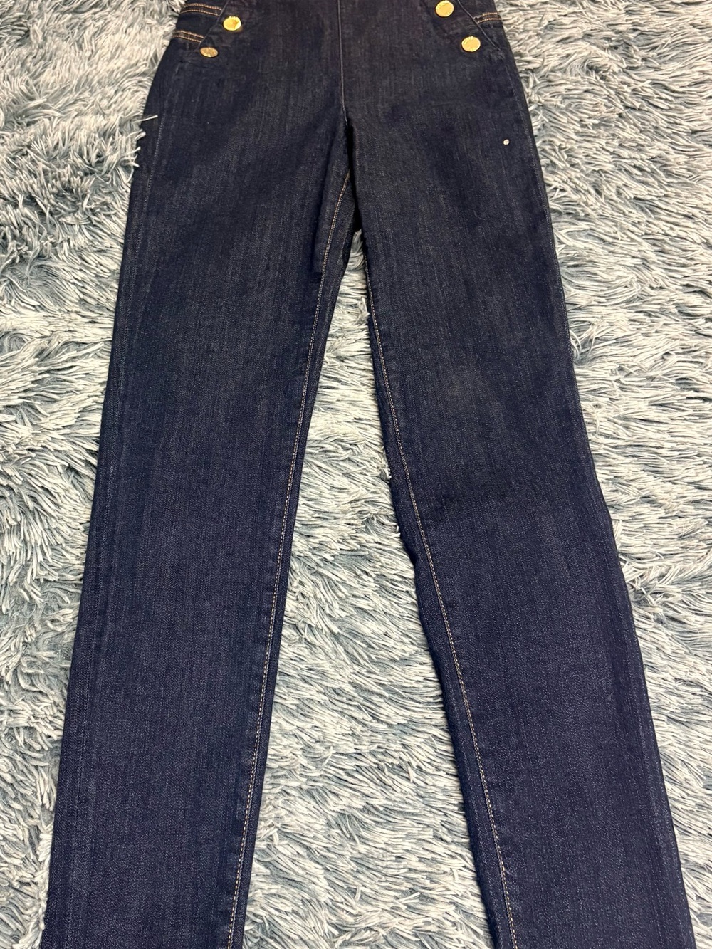🔺GUESS High Rise Gold Button Wide Leg Jeans Size 26 - Picture 7 of 10